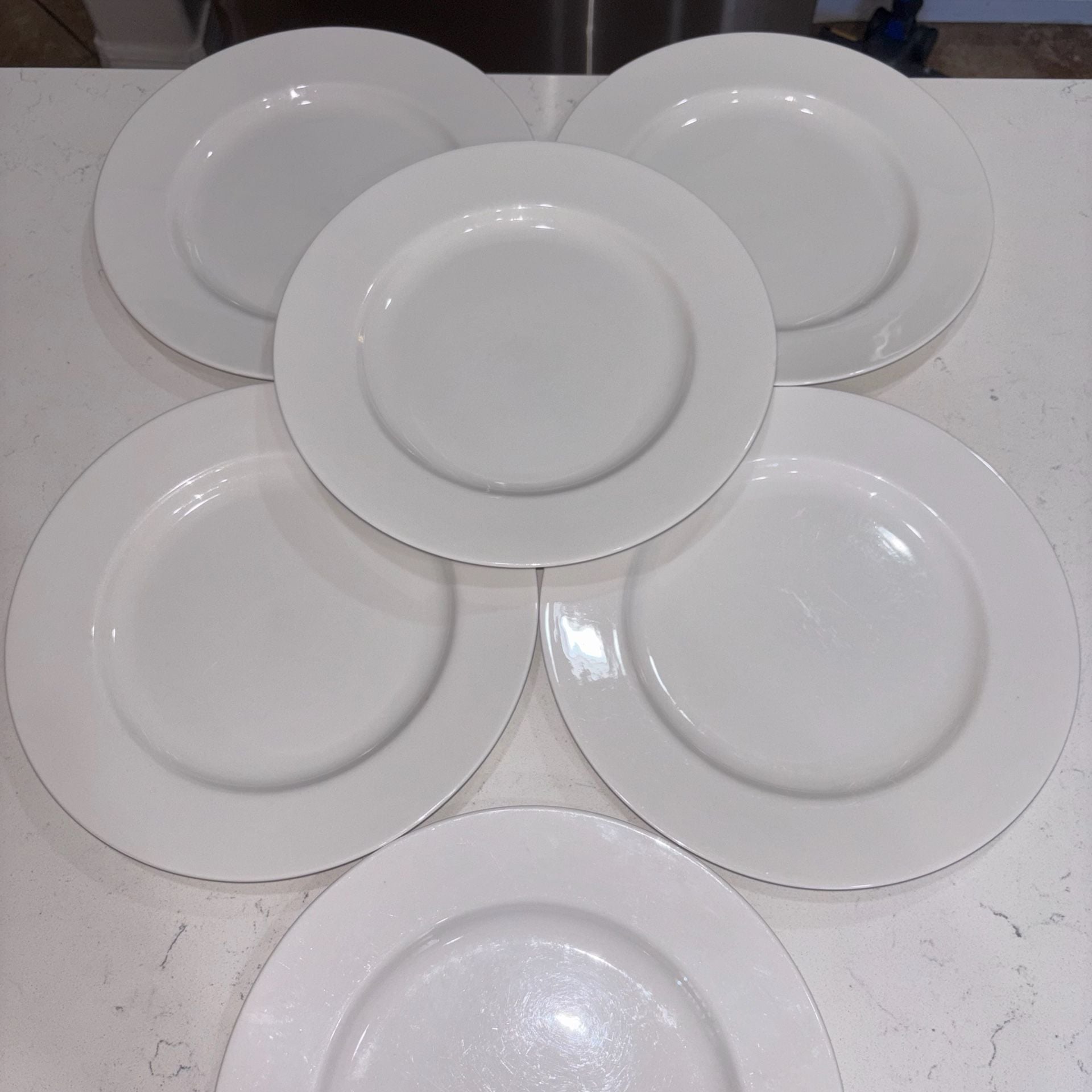 Pier 1 New Essentials Classic White Porcelain Dinner Plates (6) 9