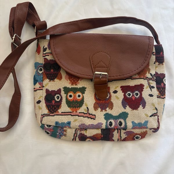 Miyahouse Tapestry Owl Crossbody Bag