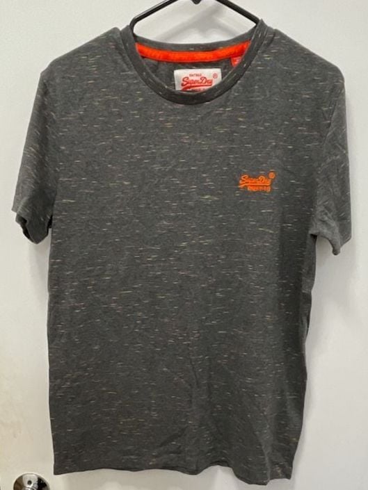 Superdry Orange Label Vintage Embroidered T-Shirt Size L Grey Grit 2