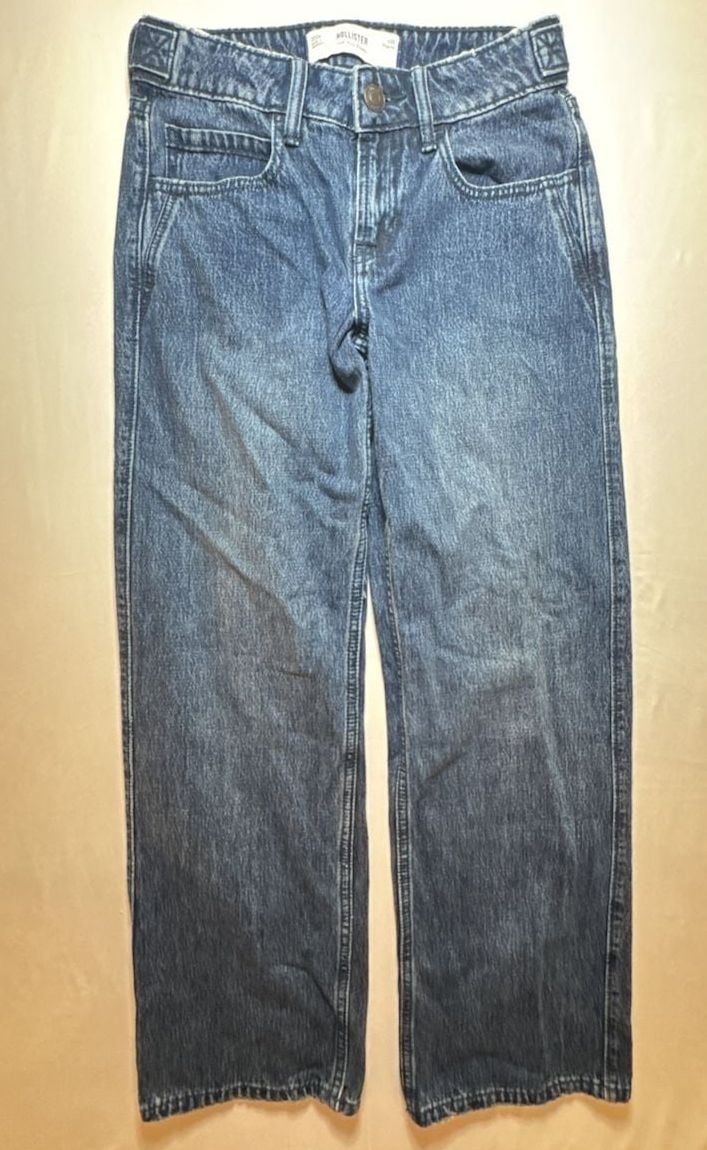 Hollister Low-Rise Baggy Jeans Size 000R W23 Blue Denim 2