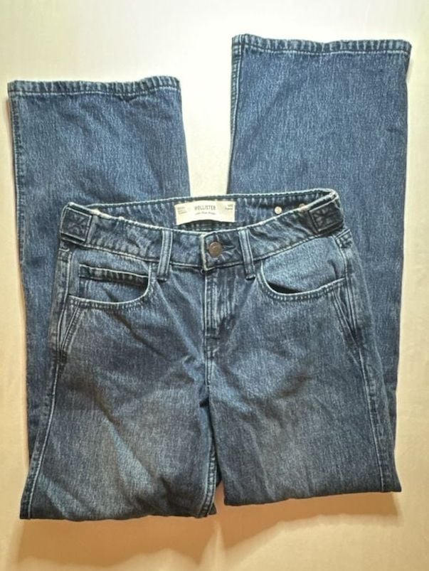 Hollister Low-Rise Baggy Jeans Size 000R W23 Blue Denim 5