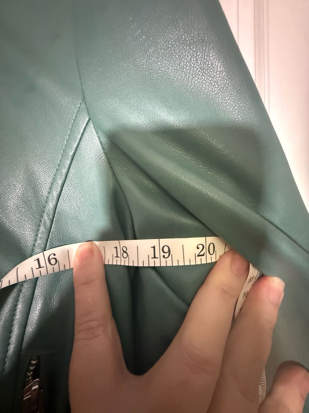 Avec Les Filles Faux Leather Biker Jacket Size L Green Moto 6