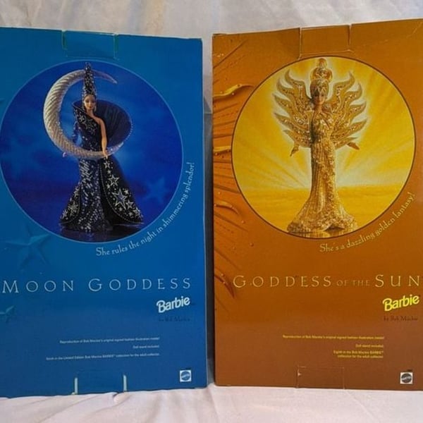 Bob Mackie Moon Goddess & Goddess Of The Sun Barbie Doll Set
