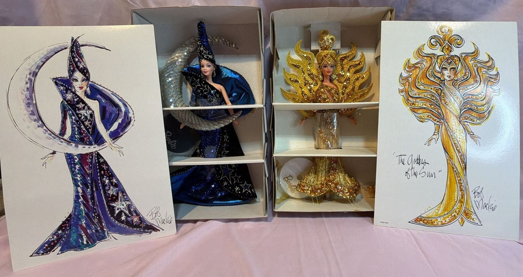 Bob Mackie Moon Goddess & Goddess Of The Sun Barbie Doll Set 3