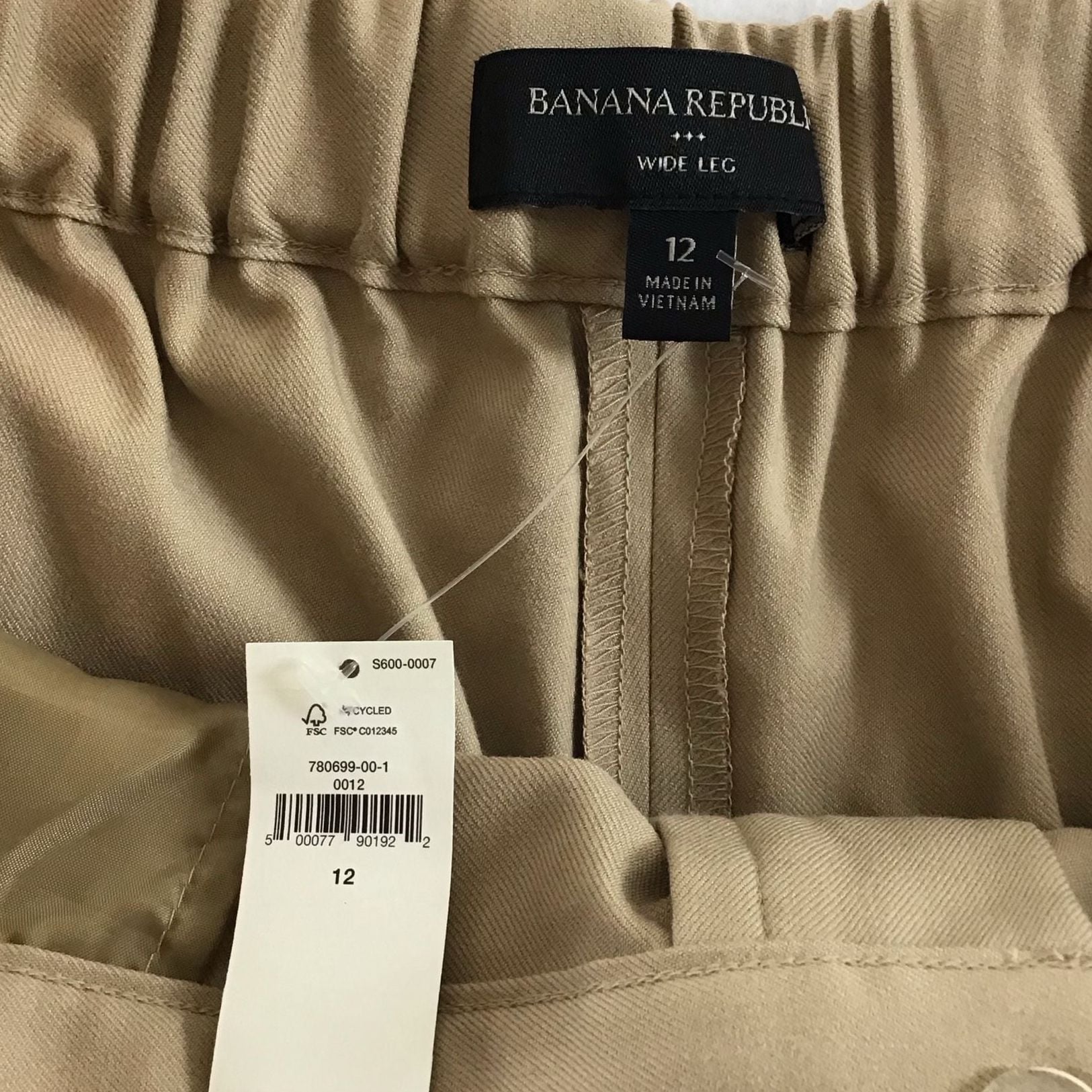 Banana Republic Mid-Rise Wide-Leg Pant Size 12 Tan Khaki Office travel Chic 9