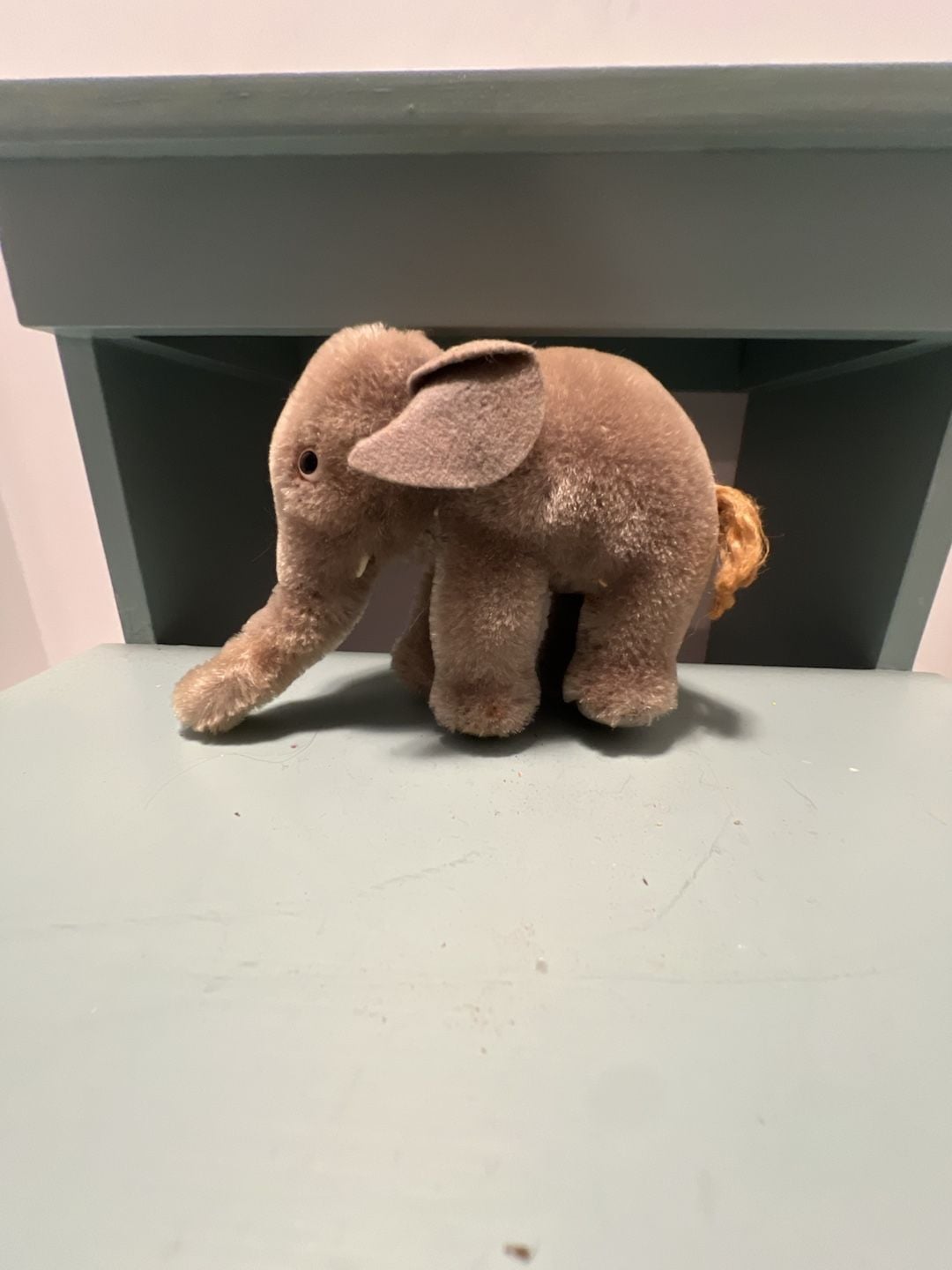 Steiff Vintage Elephant Plush Toy Mohair Gray 1