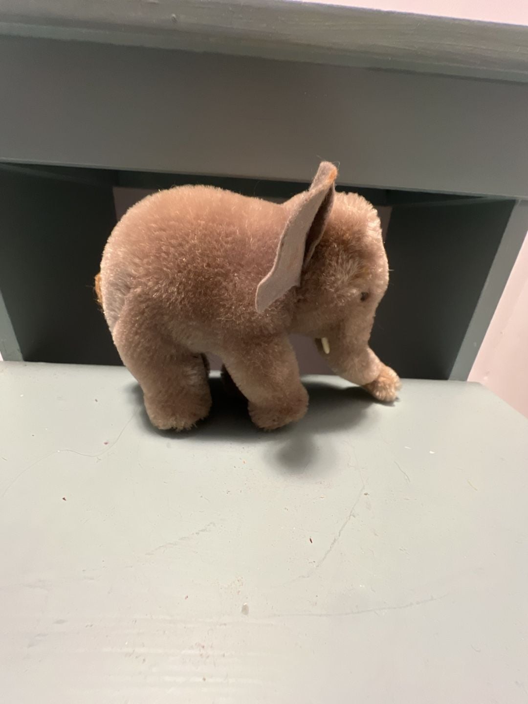 Steiff Vintage Elephant Plush Toy Mohair Gray 4