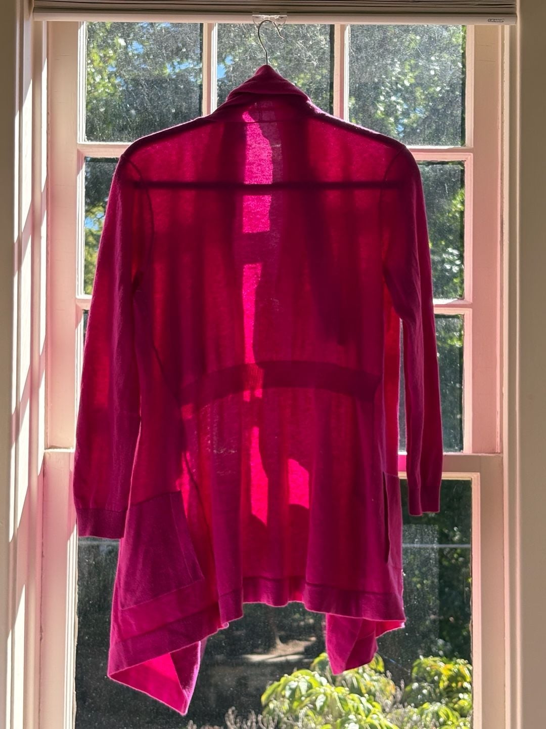 Theory Cardigan Sweater Size M/M Pink Cashmere Cotton Open Front 5