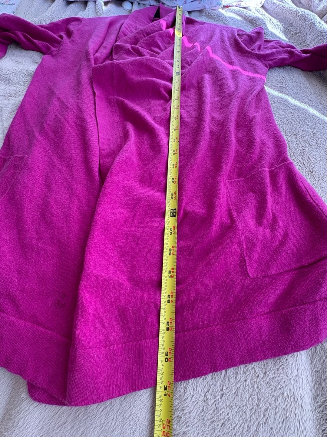 Theory Cardigan Sweater Size M/M Pink Cashmere Cotton Open Front 8