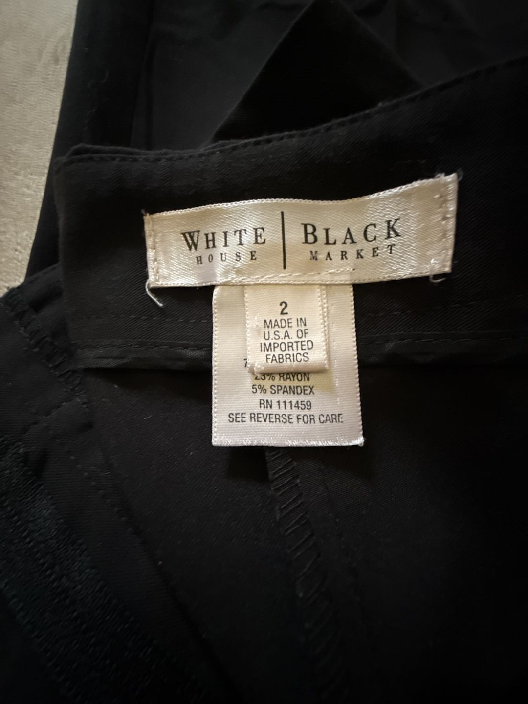 White House Black Market Pants Size 2 Black Rayon Spandex 1