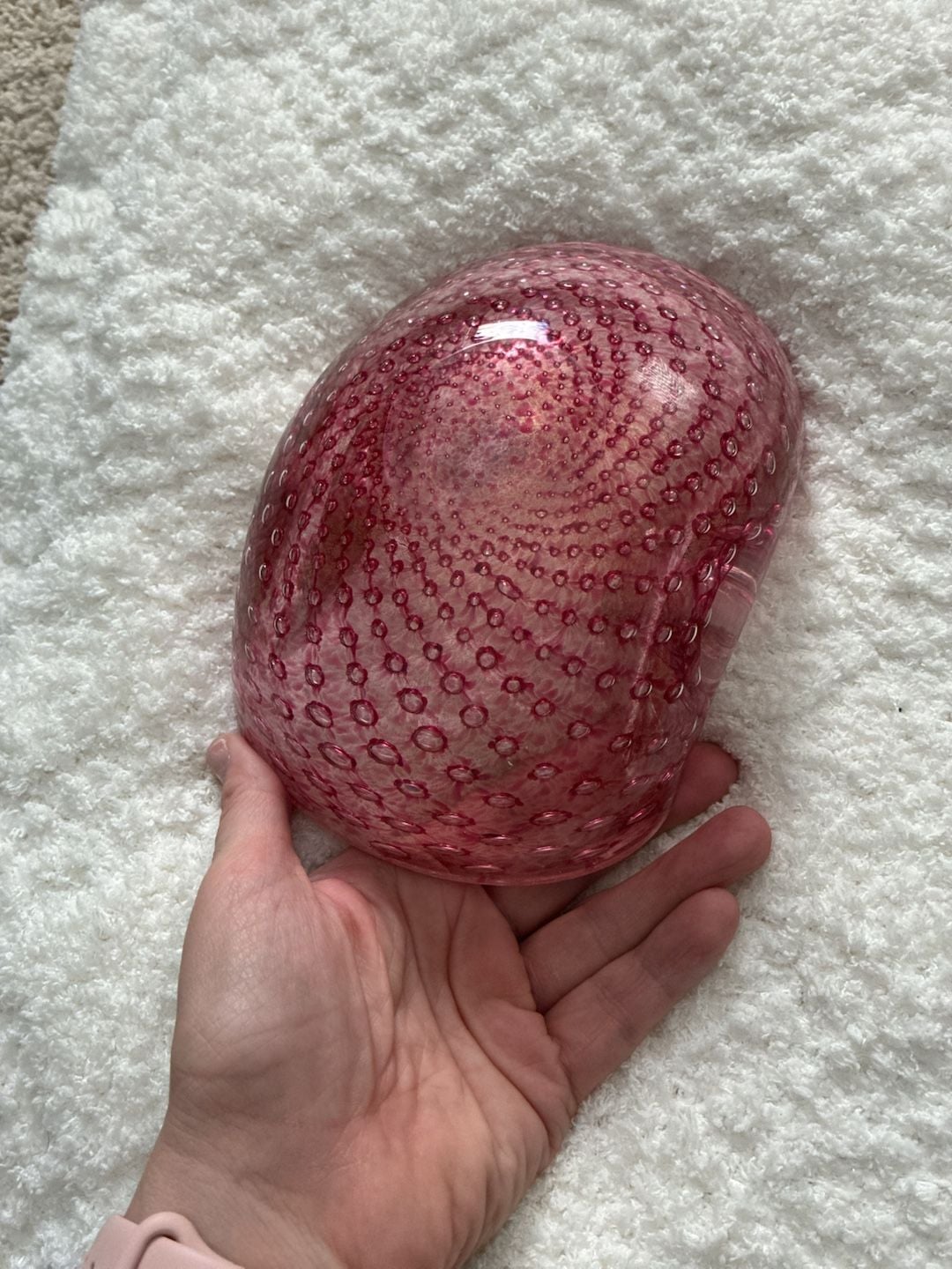 Murano Bullicante Art Glass Pink Gold Fleck Bowl Ashtray A801 4