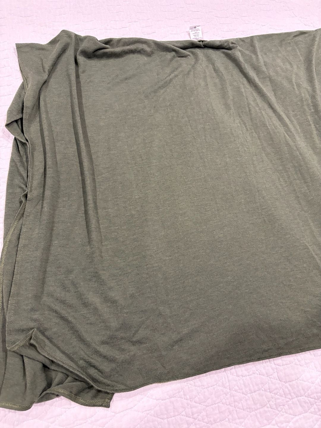 Women’s Green Open Front Cardigan One Size Lightweight Stretch Short Sleeve 9