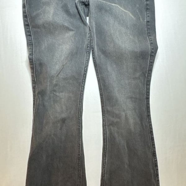 Hollister High-Rise Flare Size W23 Regular Black Studded Denim Jeans