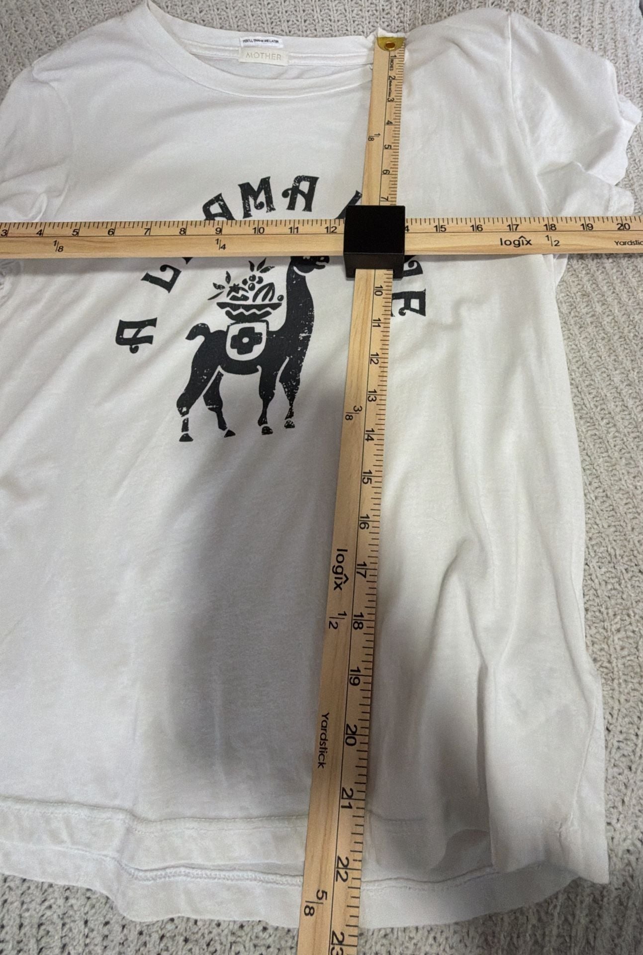 MOTHER Graphic T-Shirt Size S White A Llama Love 5