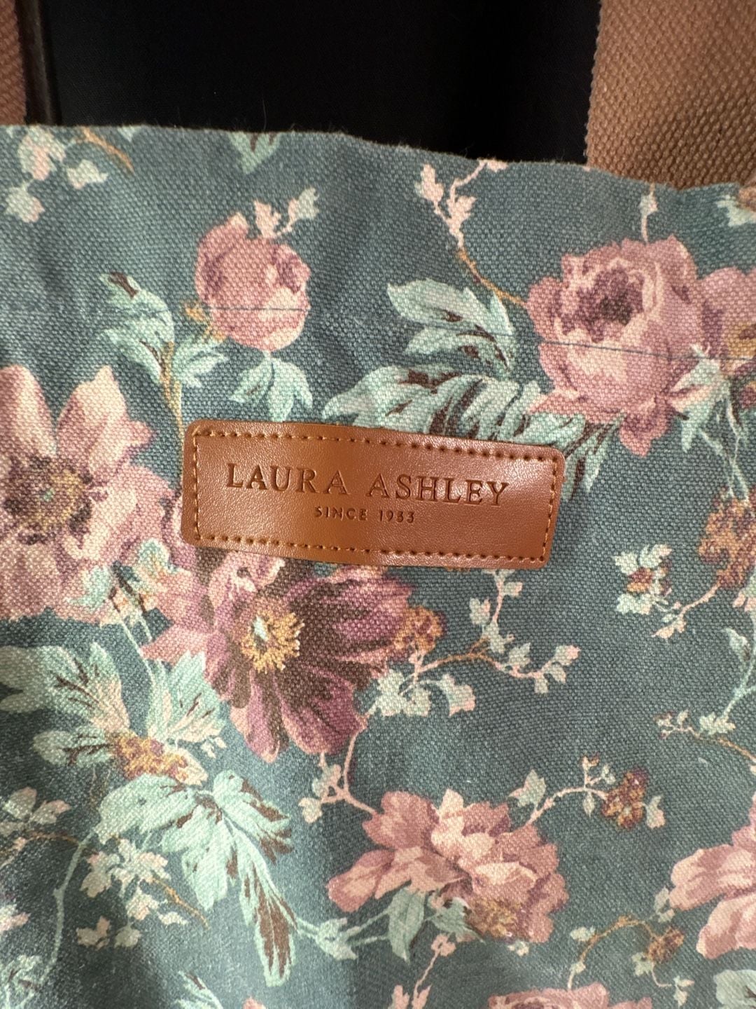 Laura Ashley Floral Canvas Tote Bag Pink Blue Reusable Cottage 7