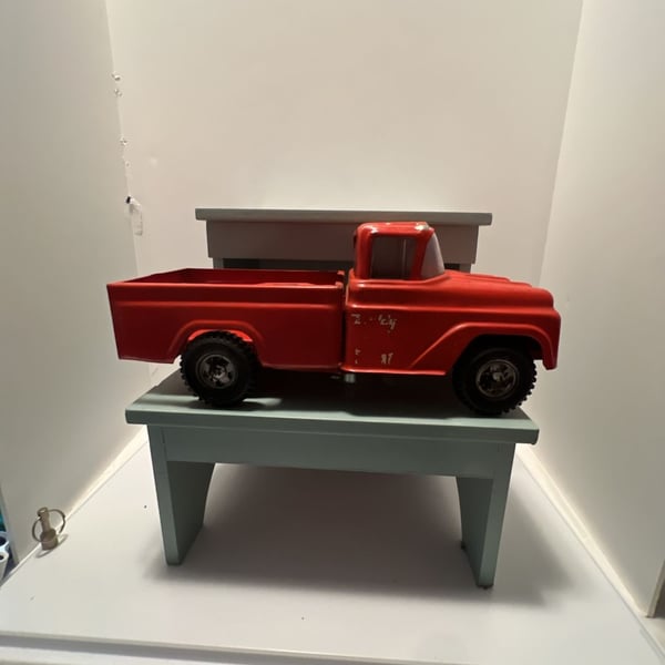Buddy L Traveling Zoo Truck Red Pressed Steel Toy Pickup