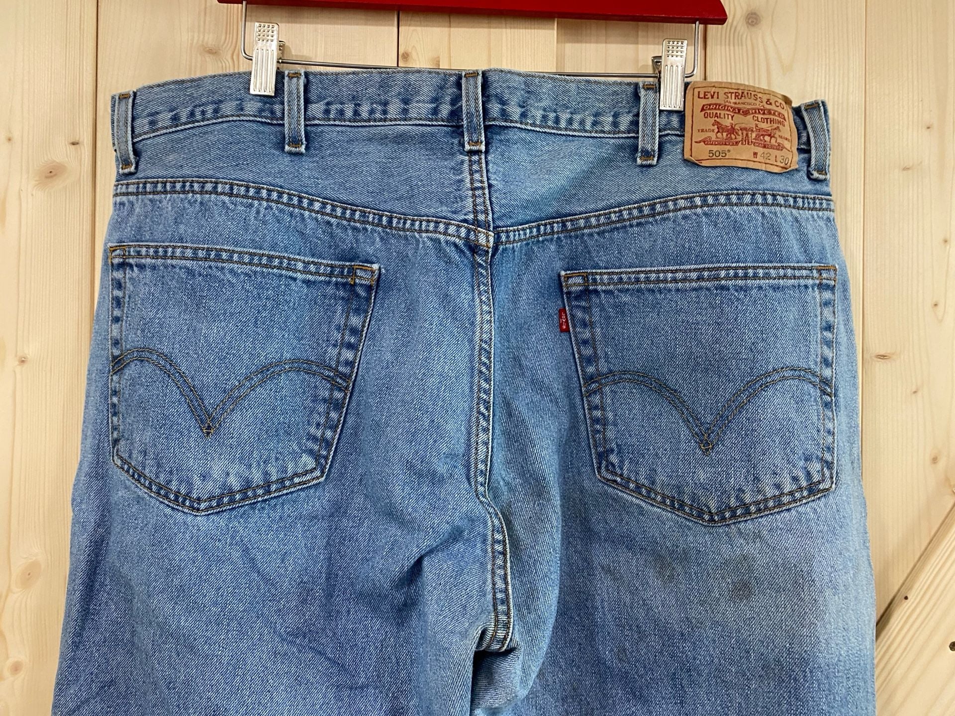 Levi's 505 Regular Fit Jeans Size 42x30 Blue Denim 7