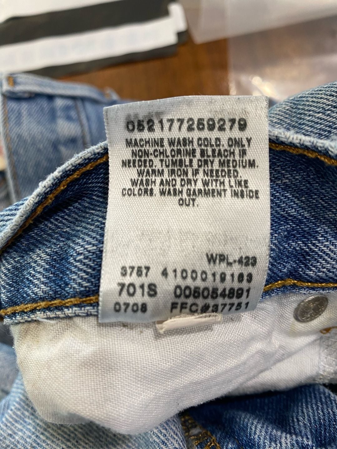 Levi's 505 Regular Fit Jeans Size 42x30 Blue Denim 10