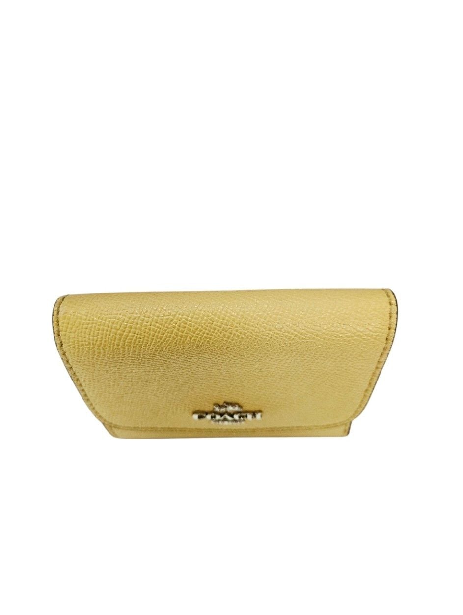 Coach Snap Wallet Retro Yellow Floral Leather Trifold F29930 3