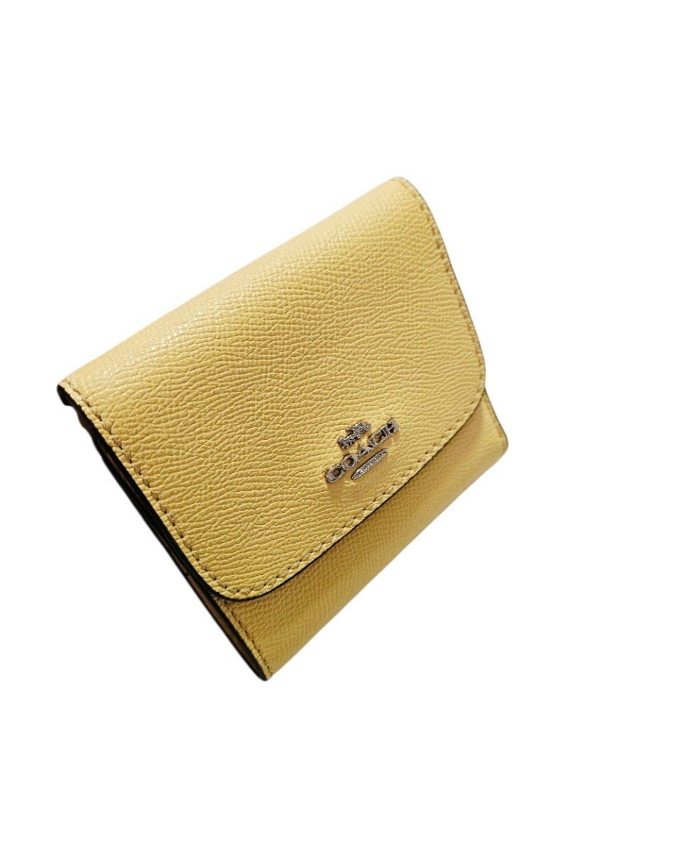 Coach Snap Wallet Retro Yellow Floral Leather Trifold F29930 10