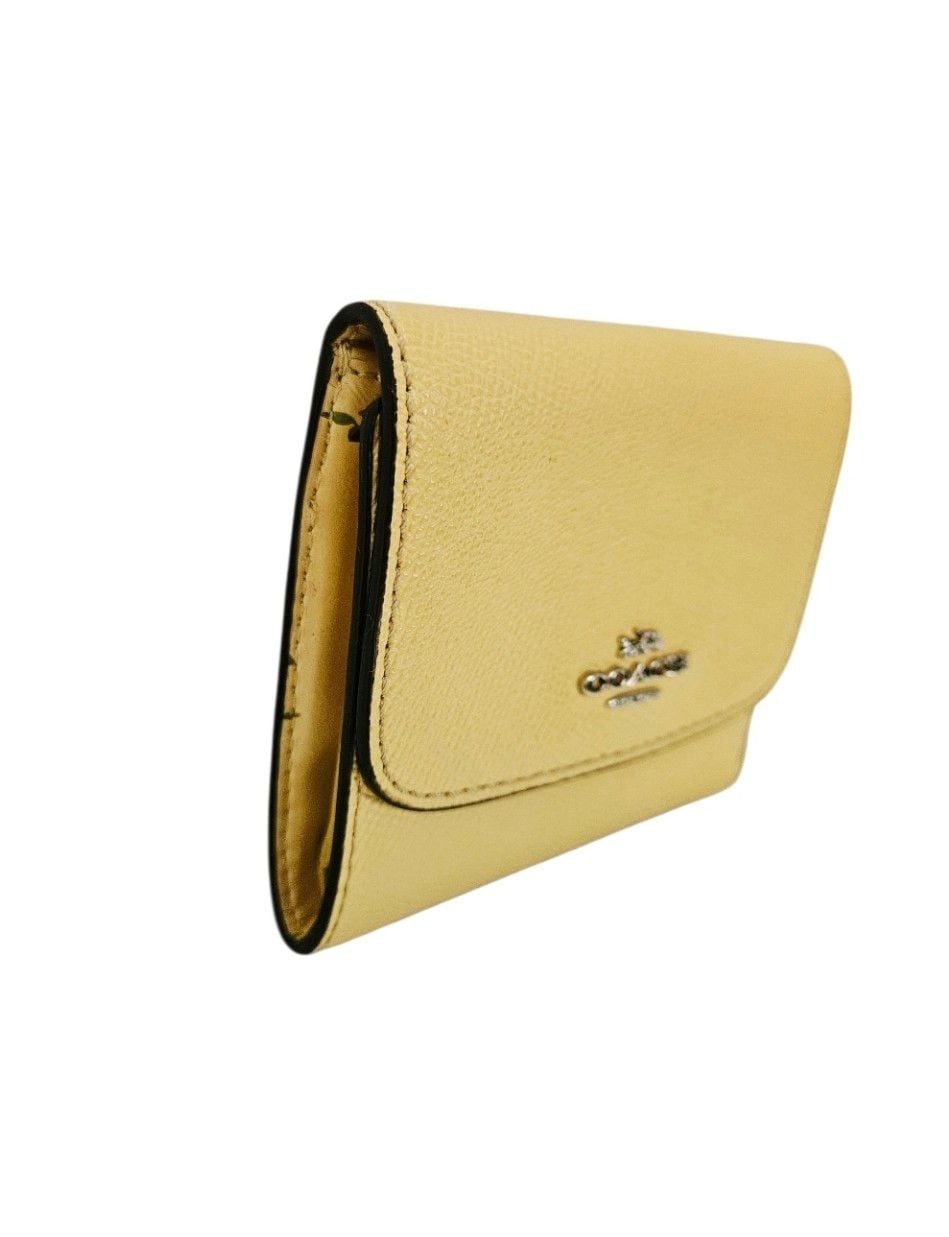 Coach Snap Wallet Retro Yellow Floral Leather Trifold F29930 11