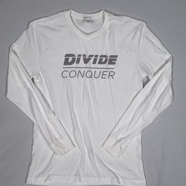 Next Level Apparel Divide Conquer Long Sleeve Size M White