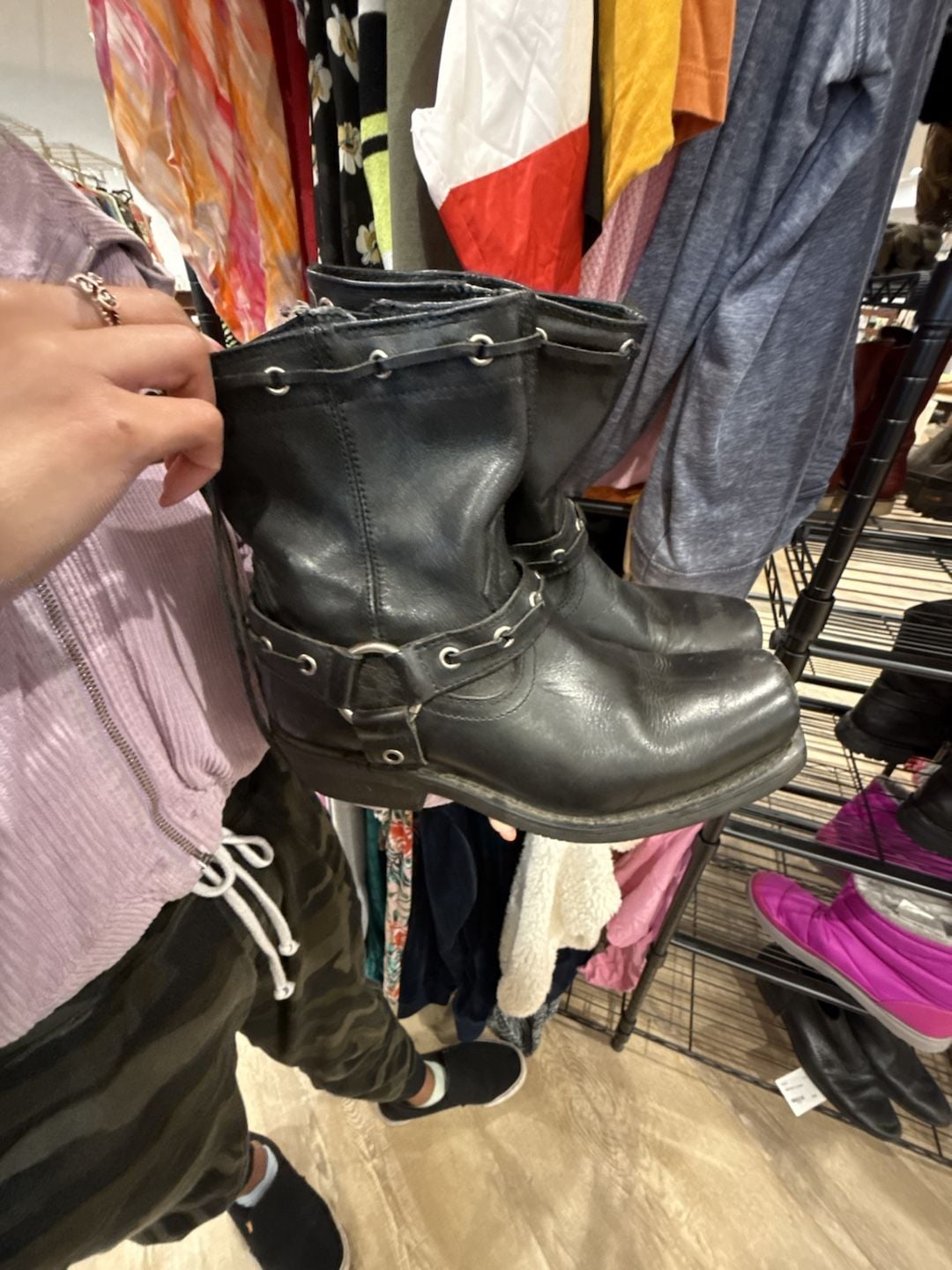 Harley Davidson Black Leather Harness Biker Boots 2