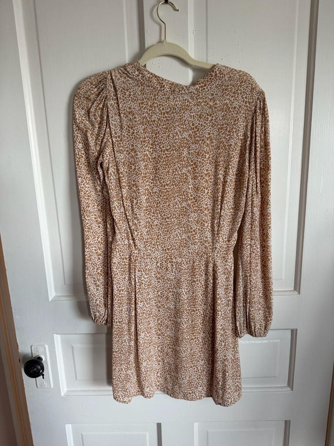 Rue Stiic Mini Dress Size S Animal Print Long Sleeve Tie V-Neck New 6