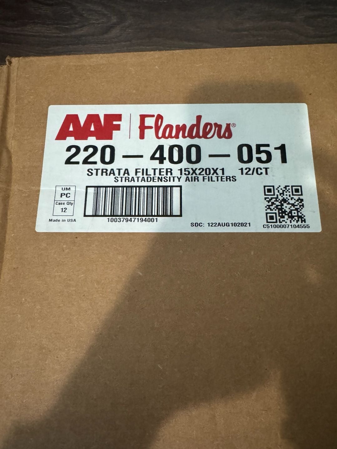 AAF Flanders Strata Filter 15x20x1 1