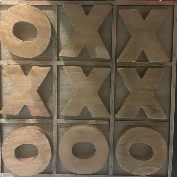 Wooden Tic Tac Toe Board Game Rustic Farmhouse Decor