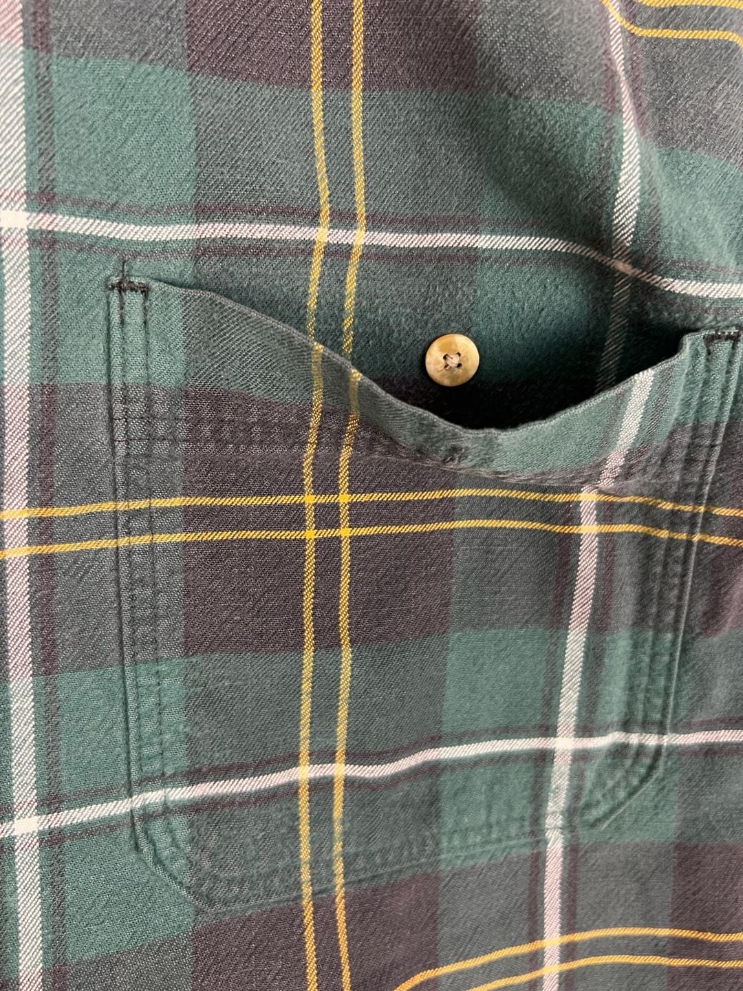 Eddie Bauer McKinley Cloth Flannel Shirt Large Green 9