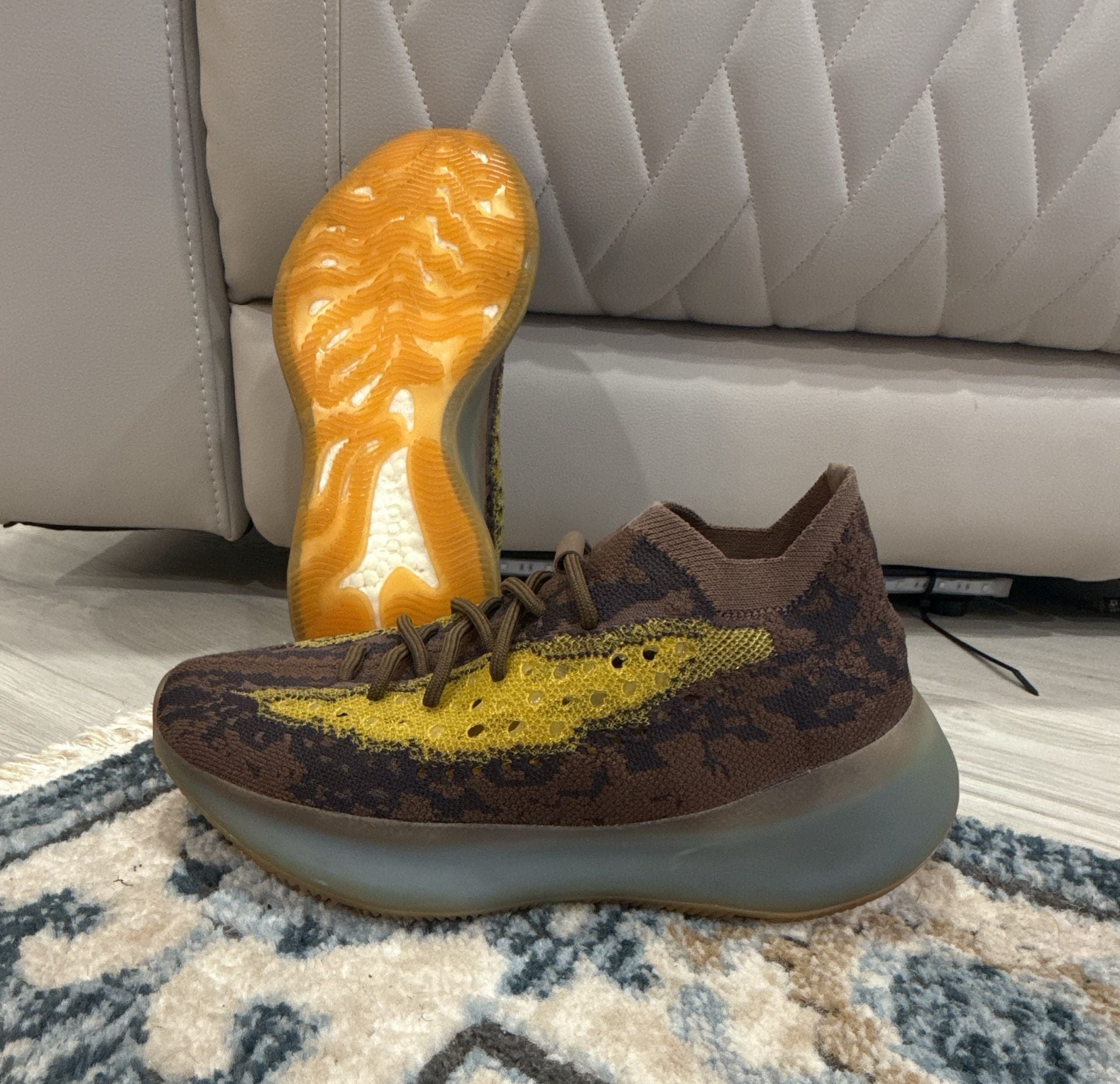 Adidas Yeezy Boost 380 Lmnte FZ4982 Brown Yellow Sneakers 5