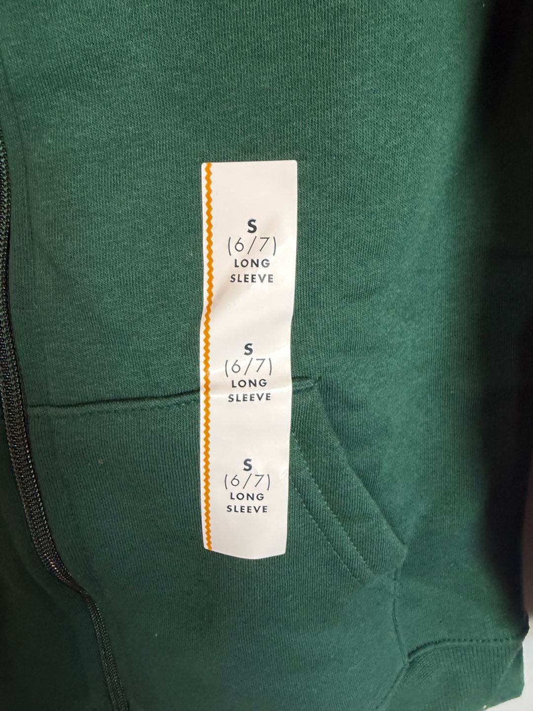 Child’s Cat & Jack Zip Up Hoodie Size 6/7 Dark Green Fleece 3