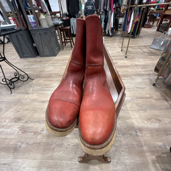 Vintage Red Wing Irish Setter Pecos Boots Red Leather Wedge Sole