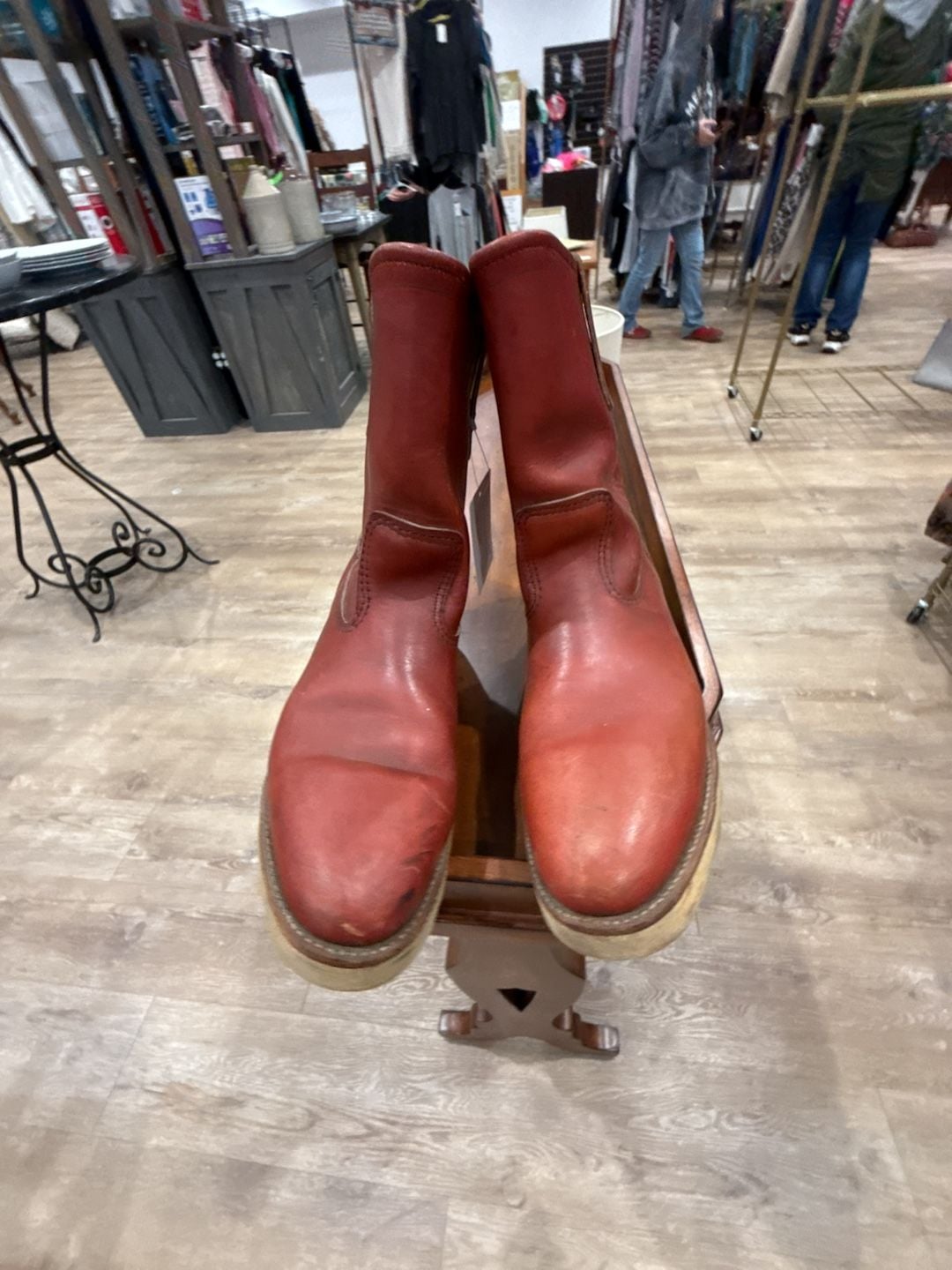 Vintage Red Wing Irish Setter Pecos Boots Red Leather Wedge Sole 6