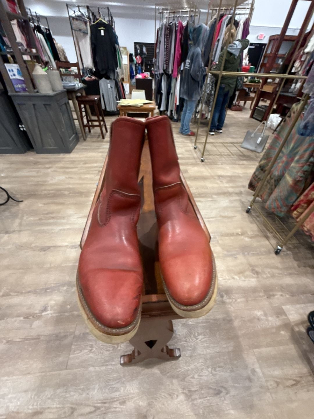 Vintage Red Wing Irish Setter Pecos Boots Red Leather Wedge Sole 7