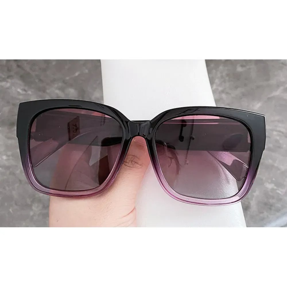 Unbranded Oversized Square Sunglasses Black To Pink Gradient 2