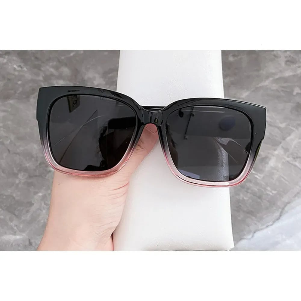 Unbranded Oversized Square Sunglasses Black To Pink Gradient 3