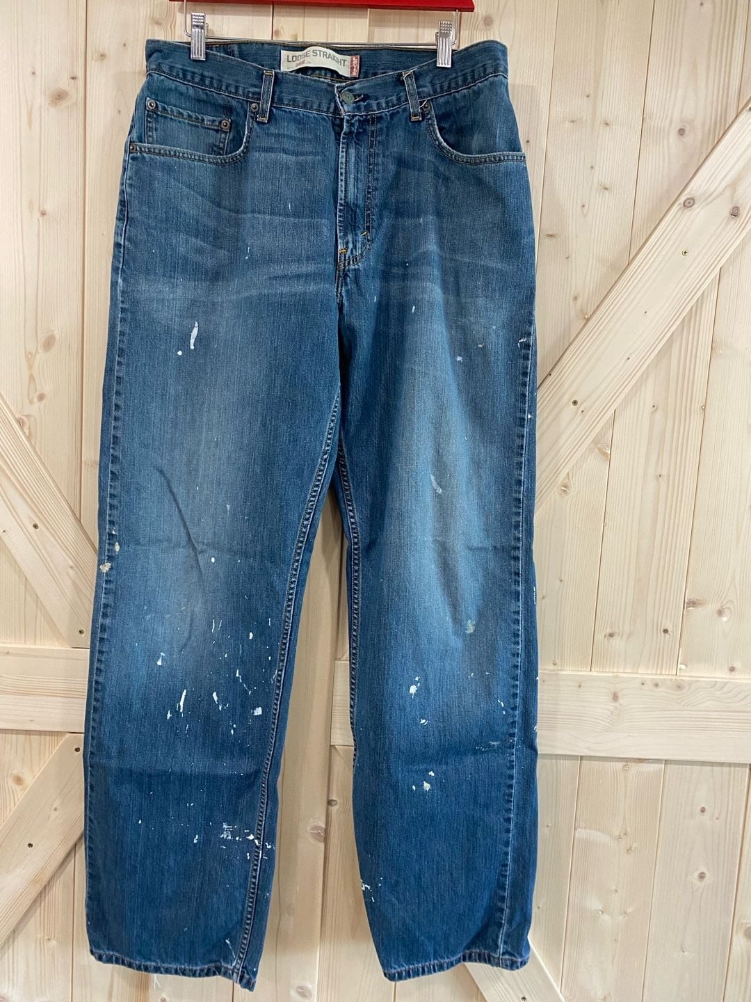 Levi's 560 Loose Straight Jeans Blue Paint Splatter Denim 34 x 36 2