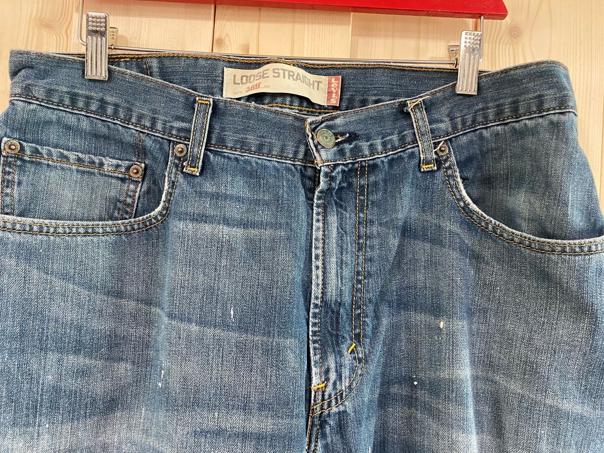 Levi's 560 Loose Straight Jeans Blue Paint Splatter Denim 34 x 36 5