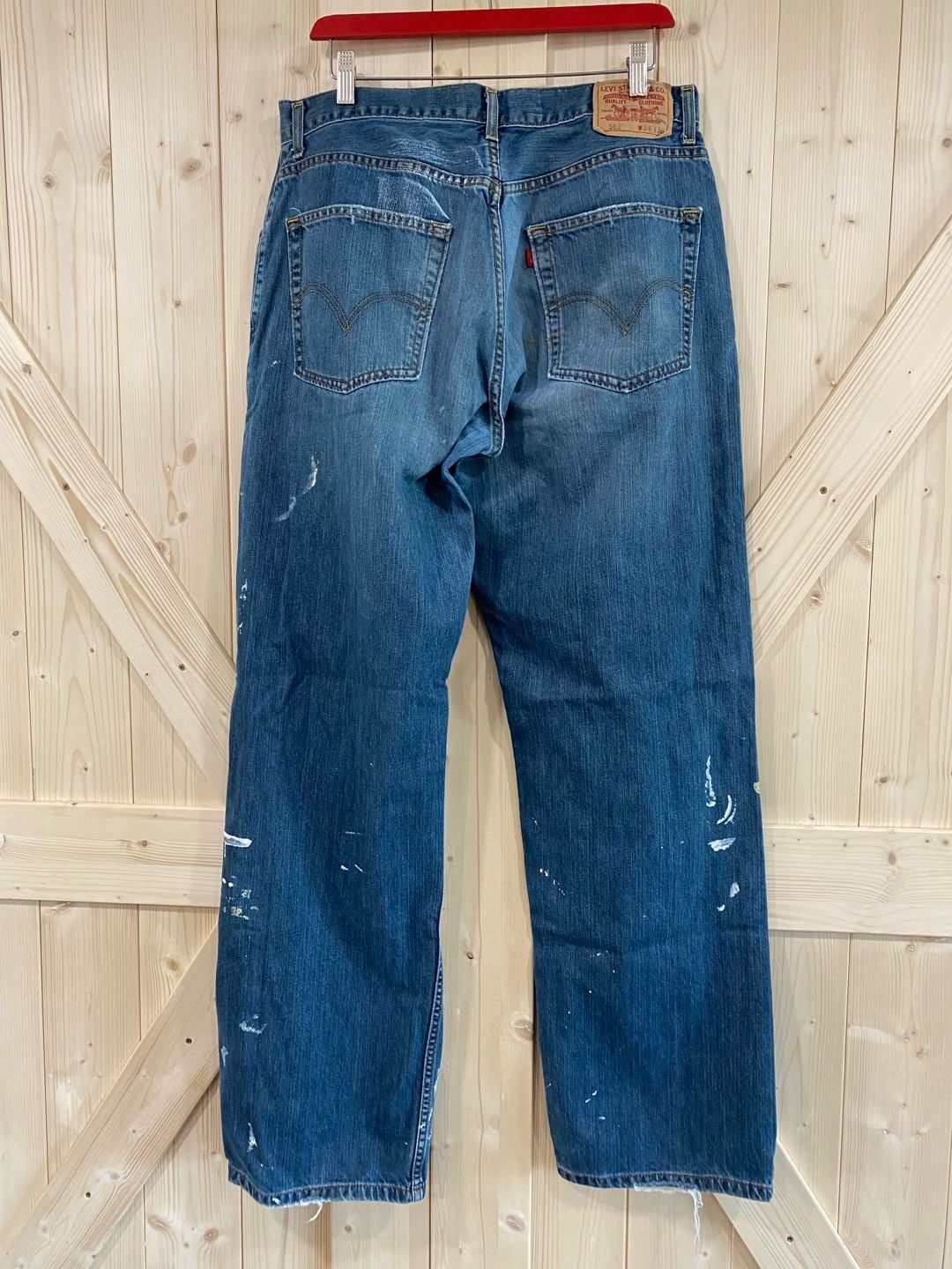 Levi's 560 Loose Straight Jeans Blue Paint Splatter Denim 34 x 36 8