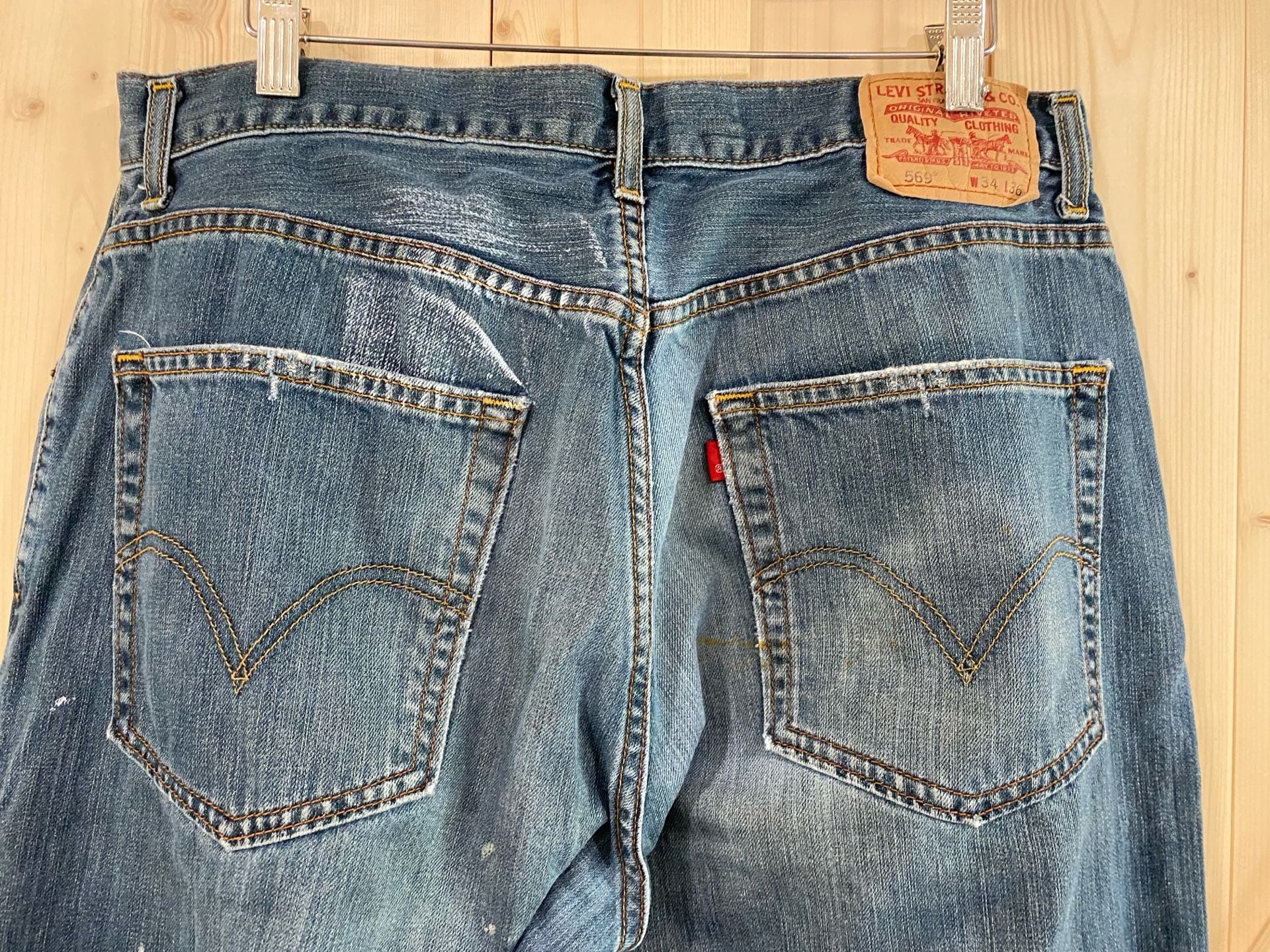 Levi's 560 Loose Straight Jeans Blue Paint Splatter Denim 34 x 36 10