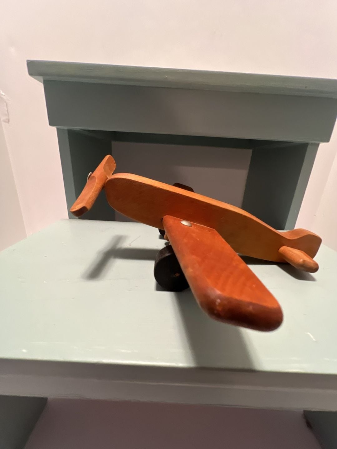 Handmade Wooden Toy Airplane Propeller Plane Rolling Toy 2