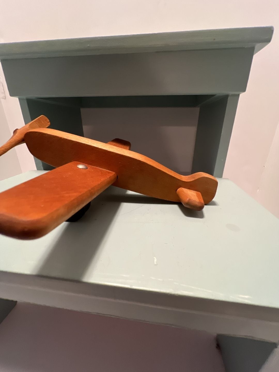 Handmade Wooden Toy Airplane Propeller Plane Rolling Toy 3