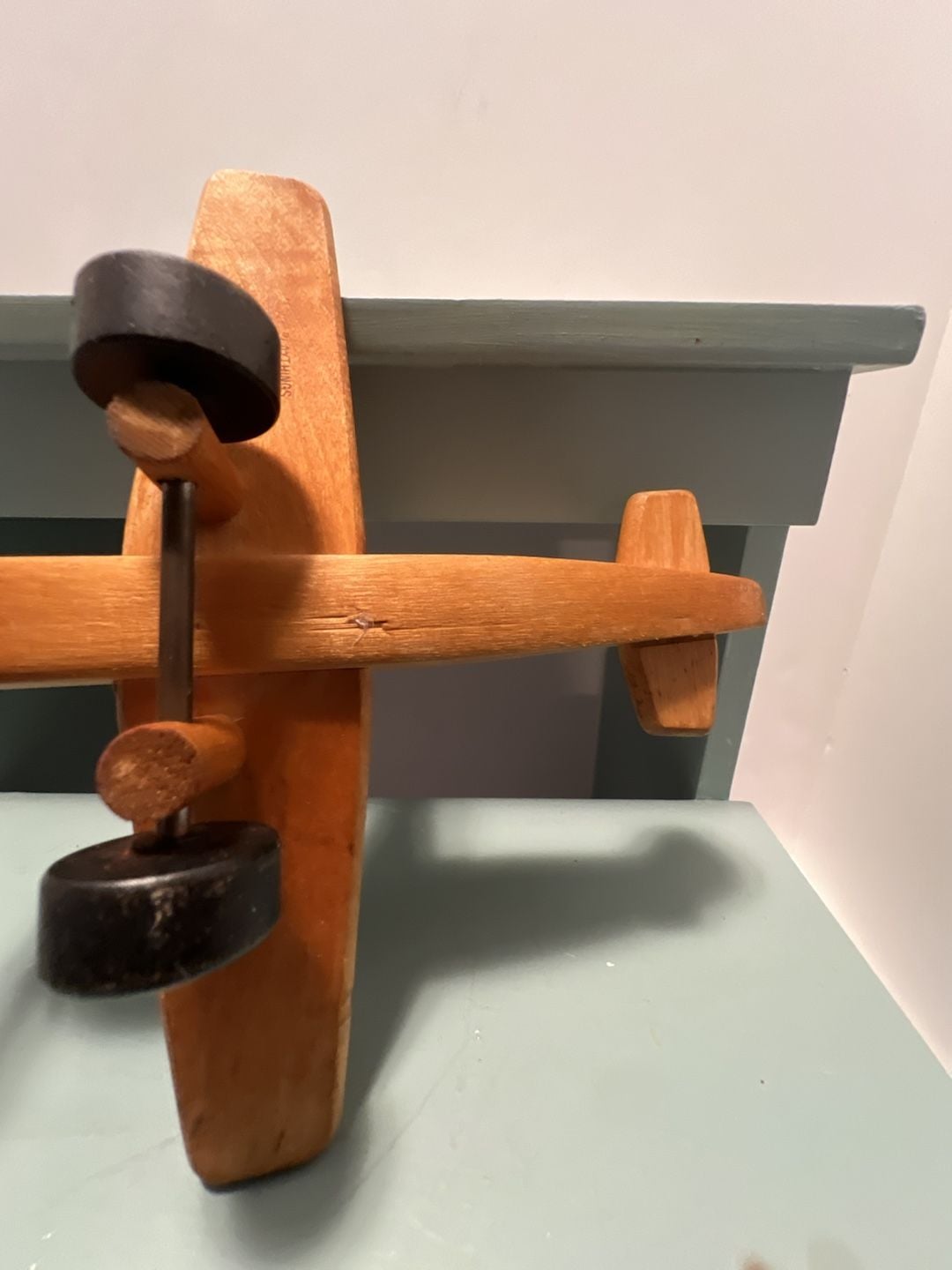 Handmade Wooden Toy Airplane Propeller Plane Rolling Toy 7
