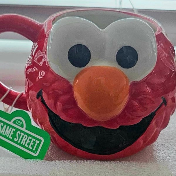Sesame Street Elmo Ceramic Molded Face Coffee Mug New with Tags