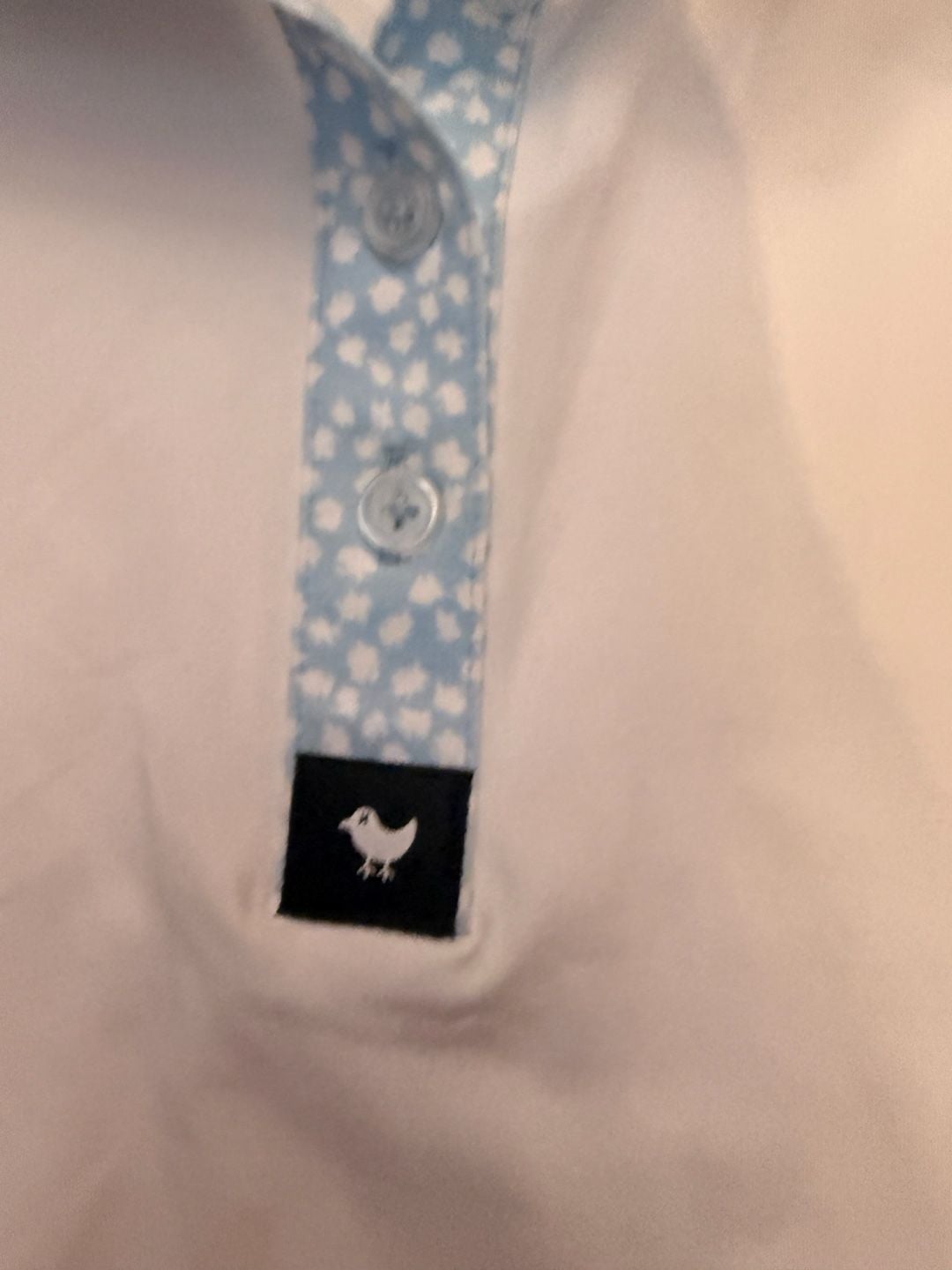 Bad Birdie Golf Polo Size XS White Blue Floral 4