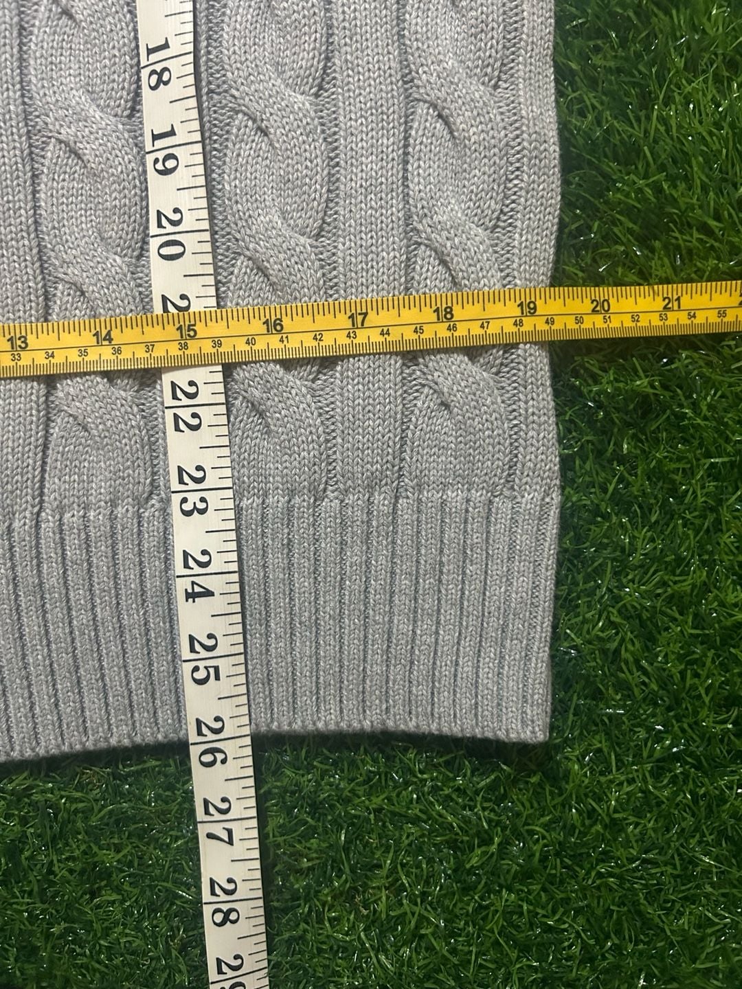 POLO RALPH LAUREN GRAY CABLE-KNIT COTTON SWEATER MEDIUM NEW 6