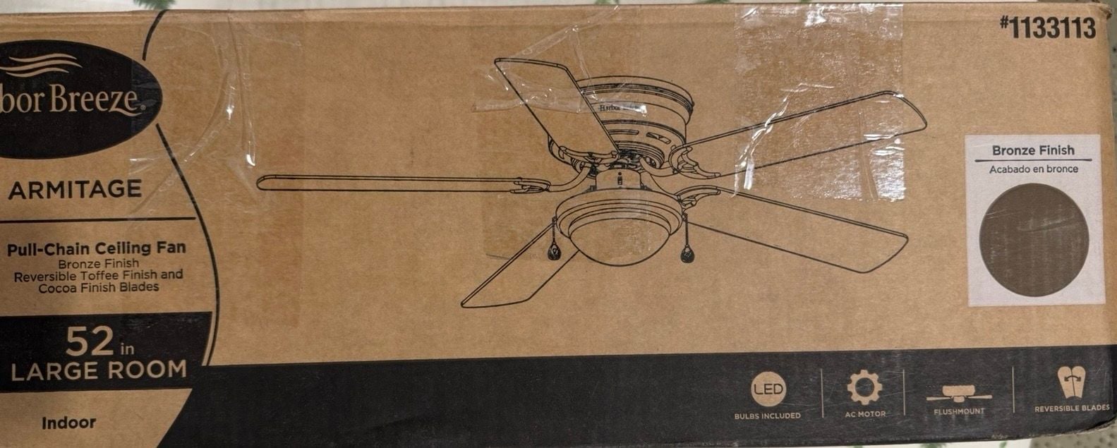 Harbor Breeze Armitage 52 in Ceiling Fan Bronze Finish 1