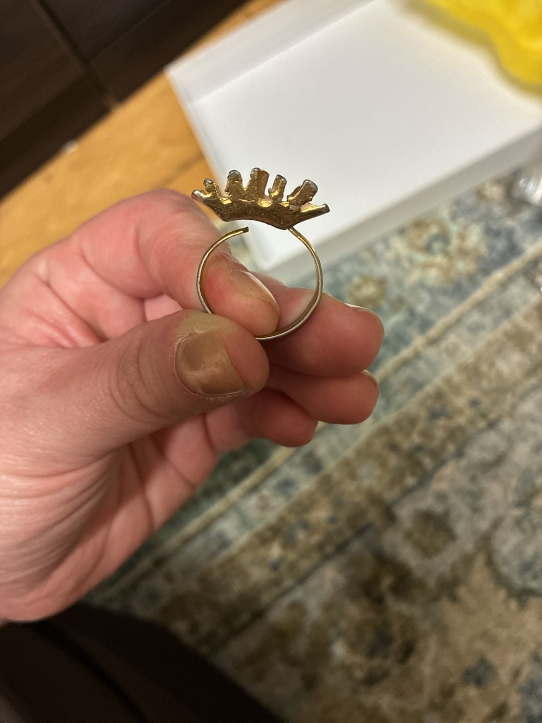 Vintage 1970s Brutalist Two-Tone Modernist Ring 4